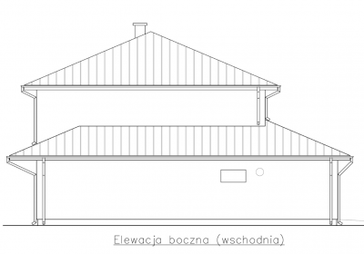 elewacja boczna od strony działki sąsiedniej warsztatowej